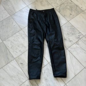 Lined leather pleated pants vintage